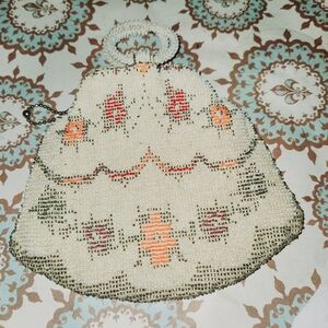 Vintage 30s Art Deco Glass Seed Bead Finger  Handbag Clutch